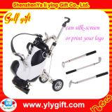 Black and white golf pen holder with trolly