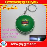 Round logo plastic led keychain