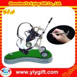 golf bag with cart and pens and green lawn