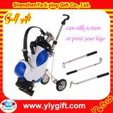 golf bag with trolly and pens