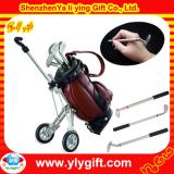Brown golf pen holder with trolly