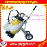 Yellow and white leather golf pen bag