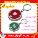 Round logo plastic led keychain for promotion gift