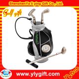 Black golf pen stand bag with clock and pens