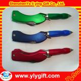 Plastic ball pen with led and knife